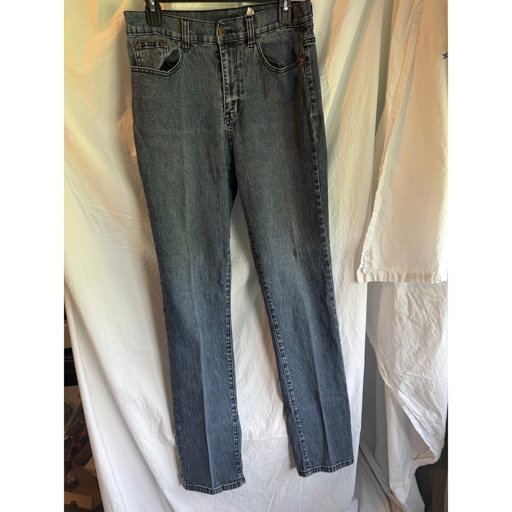 DG2 by‎ Diane Gilman Womens Straight Leg Jeans Dark Wash Stretch Denim Size 10T